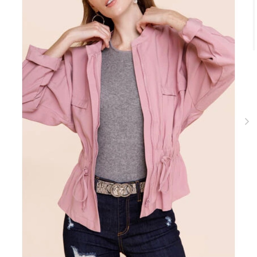 NWT light mauve pink utility jacket blazer